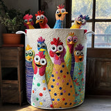 Quilted laundry basket – hens