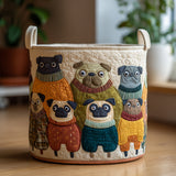 Pug Quilted Laundry Basket