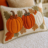 Pumpkin Leaf Quilted Cushion Cover
