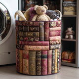 Books & Flowers Quilted Laundry Basket – Design 1128