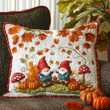 Rustic Gnomes Quilted Cushion Cover