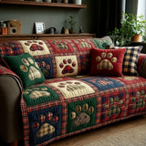 Rustic Blend Love Paw | Quilted Sofa Cover