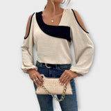 Marina – Elegant blouse with a modern square neckline
