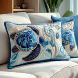 Seashells Quilted Cushion Cover