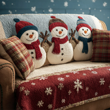 Smiling Snowman | Quilted Sofa Cover