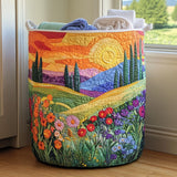 Spring Meadow Quilted Laundry Basket