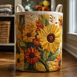 Quilted laundry basket – sunflowers