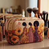 Sunflower Glow Quilted Make-up Bag