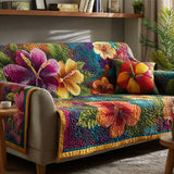 Tropical Bloom | Quilted Sofa Cover