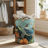 Quilted laundry basket – Sea Turtles – NCU0DDK851