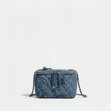 Roxanne Embossed Floral Denim Bag