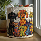 Happy Dogs Quilted Laundry Basket – Design 1435