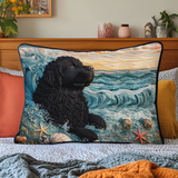 Lifeguard Dog in Water Quilted Cushion Cover