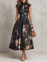 Jana - Floral Pleated Midi Dress