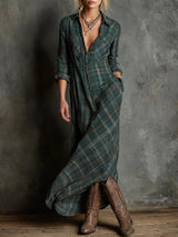 Valentina™ | Long plaid dress