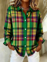 Janet | Vintage Check Button-Up Shirt