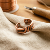 Diagonal Groove Copper Ring