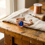 Blue-Grey Stone Copper Bracelet