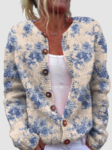 Ingrid™ - Cardigan with blue flowers