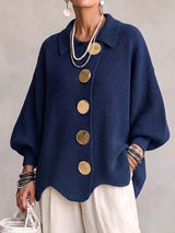Katarina | Oversized cardigan with gold buttons