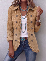 Branka™ | Western-style patterned jacket with ruffles