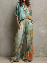 Vesna - Floral Wide-Leg Set