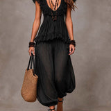 Black Bohemian V-neck set