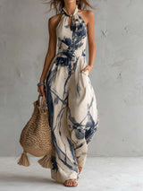 Marijana - Halter Neck Wide Leg Jumpsuit with Pockets