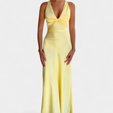 Kaia Elegant Twist-Waist V-Neck Dress