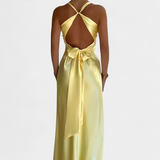 Kaia Elegant Twist-Waist V-Neck Dress