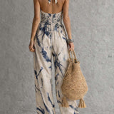 Marijana - Halter Neck Wide Leg Jumpsuit with Pockets