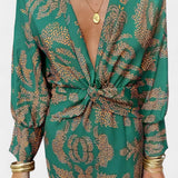 Nedjeljka - V-Neck Maxi Dress with Front Knot