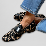 Leopard print loafers with animal pattern