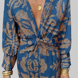 Nedjeljka - V-Neck Maxi Dress with Front Knot