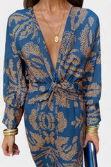 Nedjeljka - V-Neck Maxi Dress with Front Knot