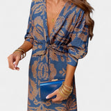 Nedjeljka - V-Neck Maxi Dress with Front Knot