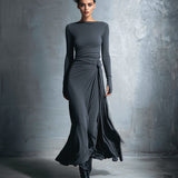 Naiara™ | Long dress with a side knot