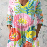 Helene Long-Sleeve V-Neck Blouse