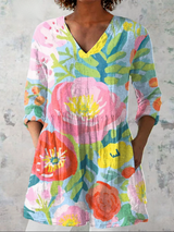Helene Long-Sleeve V-Neck Blouse