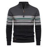 Frederick | Patterned Zip-Neck Jumper