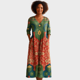 Klara Long Vintage Floral Dress