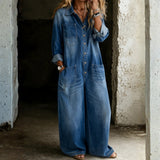 Comfortable denim jumpsuit | Panagiota