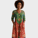 Klara Long Vintage Floral Dress