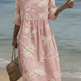 Phoebe | Midi dress with a floral and botanical print