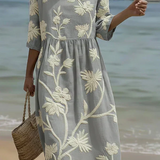 Ashley | Floral and botanical print midi dress