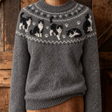 Purrfect Cat Print Long-Sleeve Top