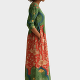 Klara Long Vintage Floral Dress