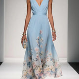 Vanja - Maxi Dress V-Neck Floral