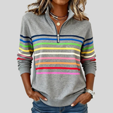 Irena™ | Striped short-zip top