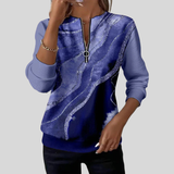 Nada™ | Abstract print zip-up shirt